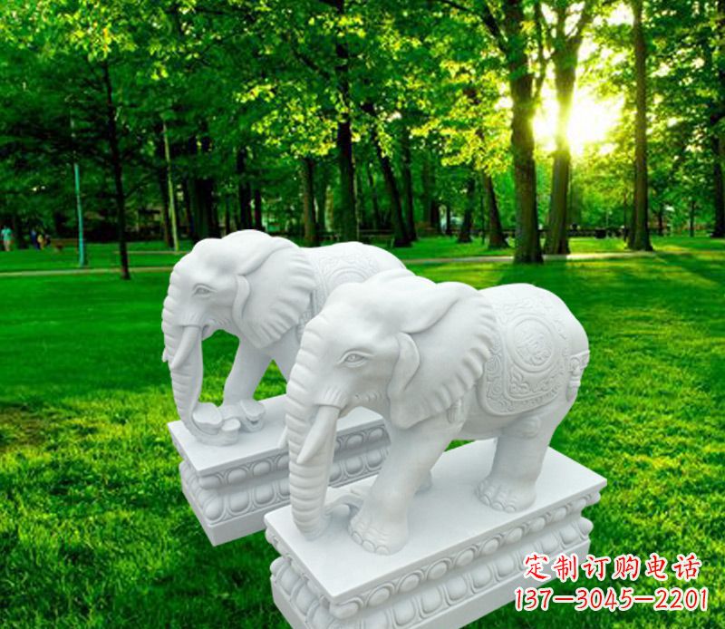 上海山水万古传统招财大象雕塑