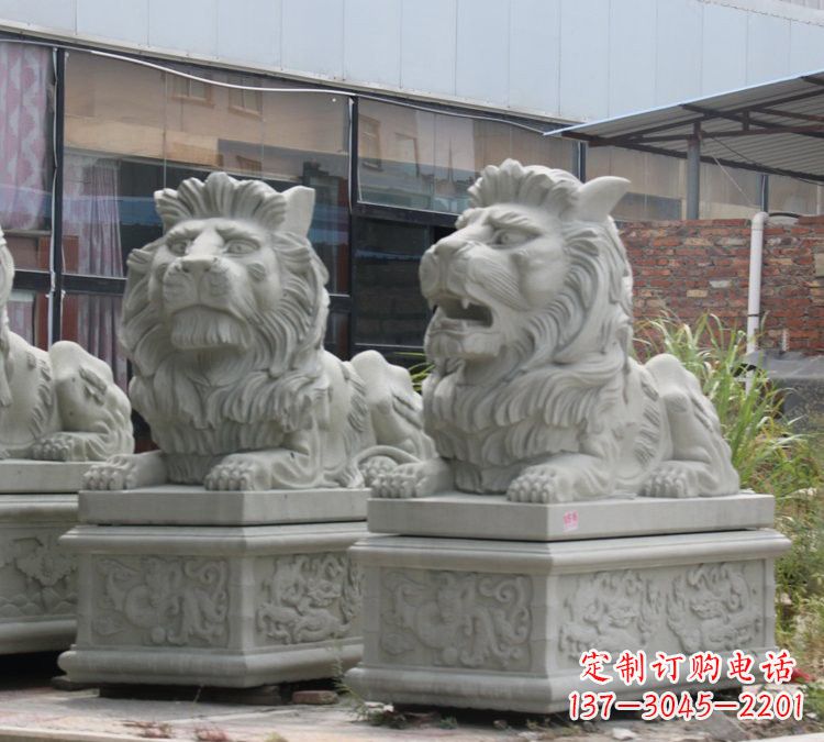 上海汉白玉欧式狮子石雕