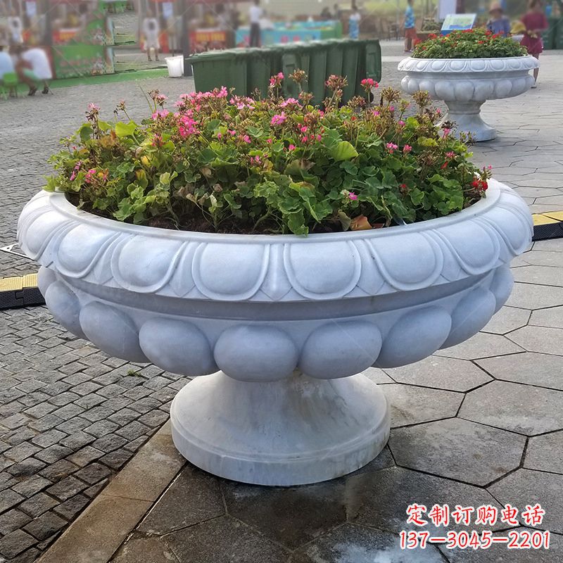 上海汉白玉欧式石雕花盆