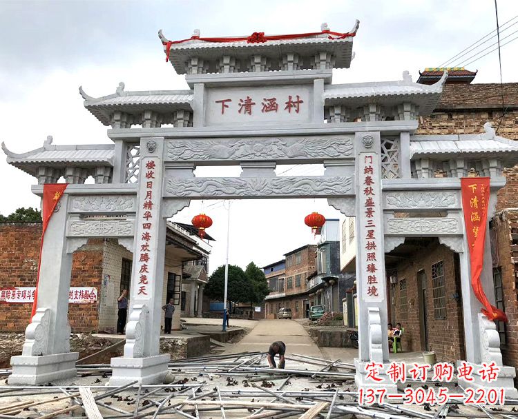 上海汉白玉牌坊石雕