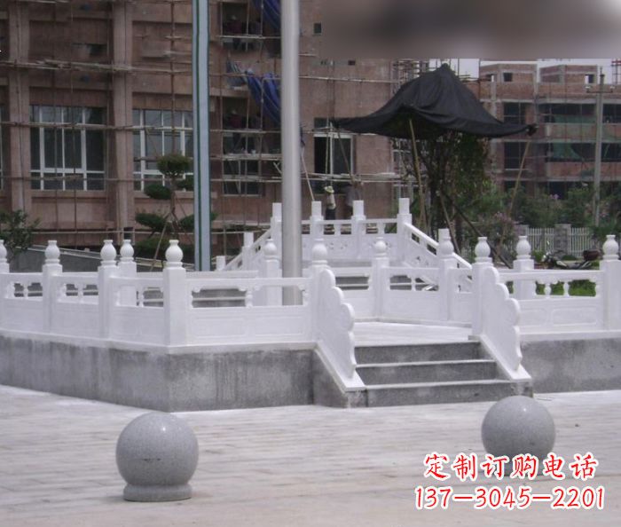 上海汉白玉校园升旗台石雕