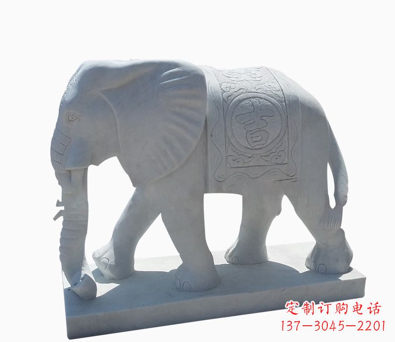上海汉白玉招财动物大象