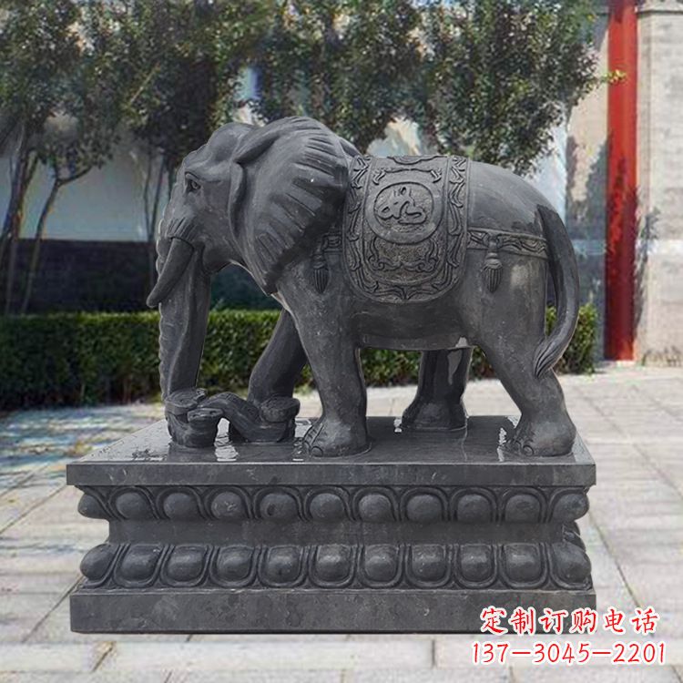 上海黑色石雕大象
