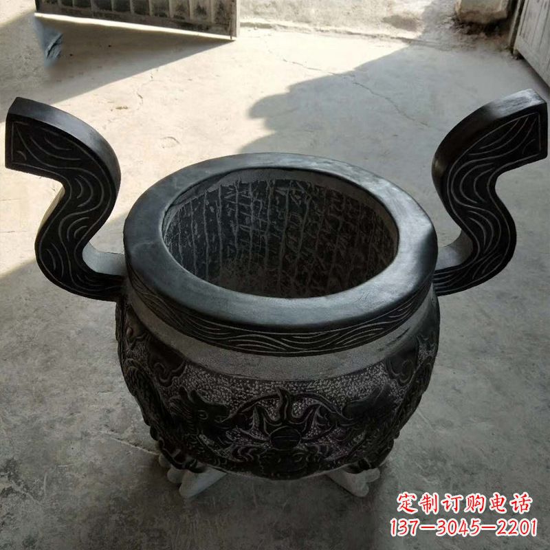上海中领雕塑:非凡的黑色石头香炉雕塑