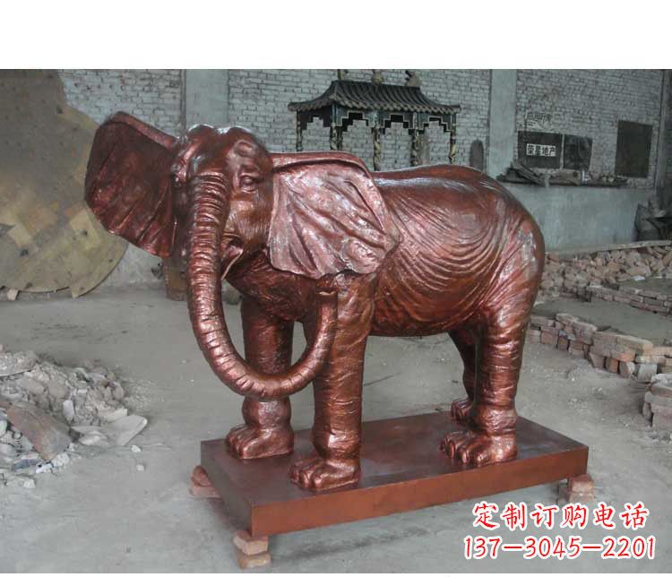 上海户外大象动物铜雕塑