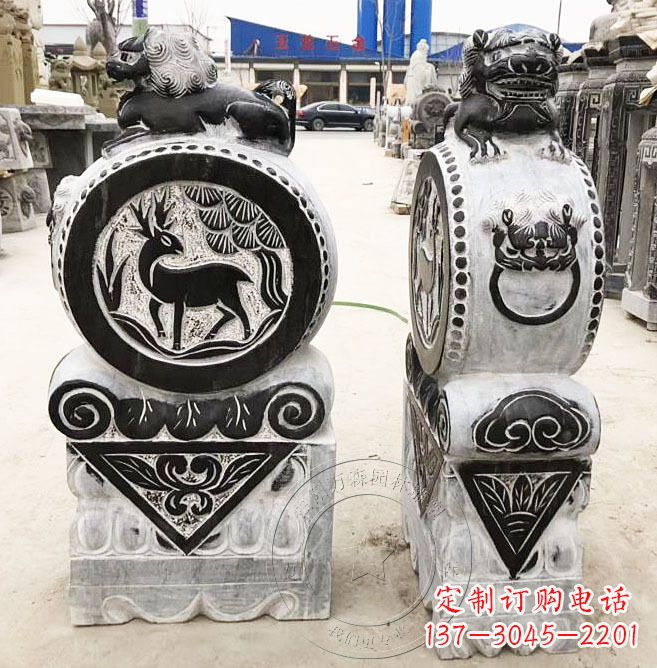 上海品质卓越的黄山石雕门墩石