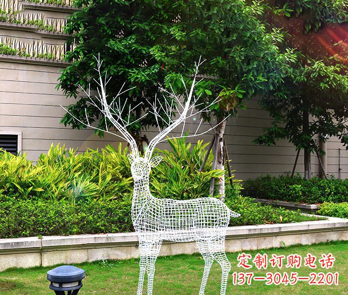 上海创造魅力的麋鹿不锈钢雕塑