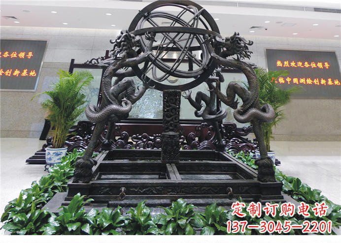 上海浑天仪古代仪器铜雕