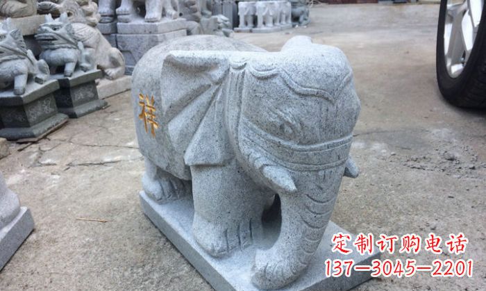 上海中领雕塑-大象门口石雕