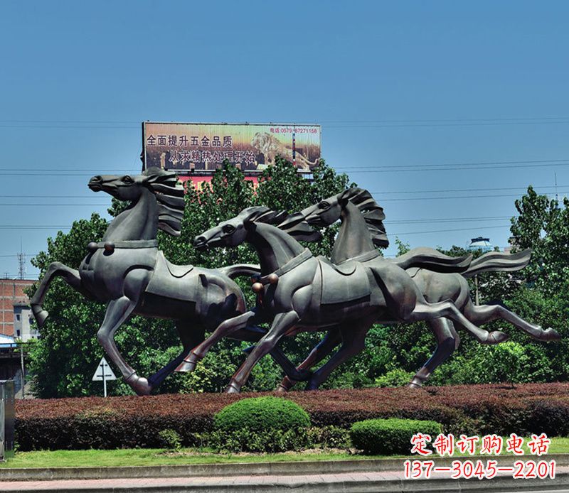 上海非凡运动,街边奔马铜雕塑