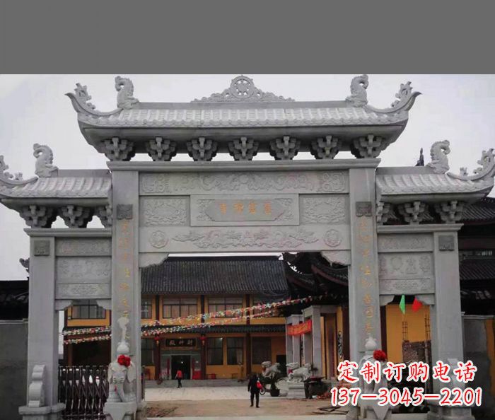 上海专业街边道路三门石牌坊雕塑制作