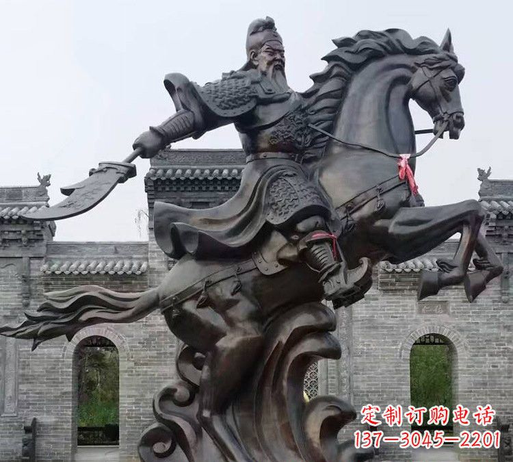 上海高贵雄浑的大型铜铸关公雕塑