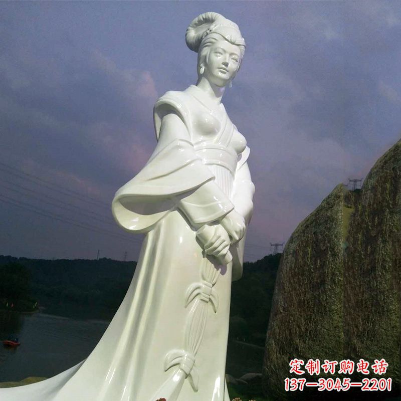 上海传承美丽传说——西施汉白玉石雕像