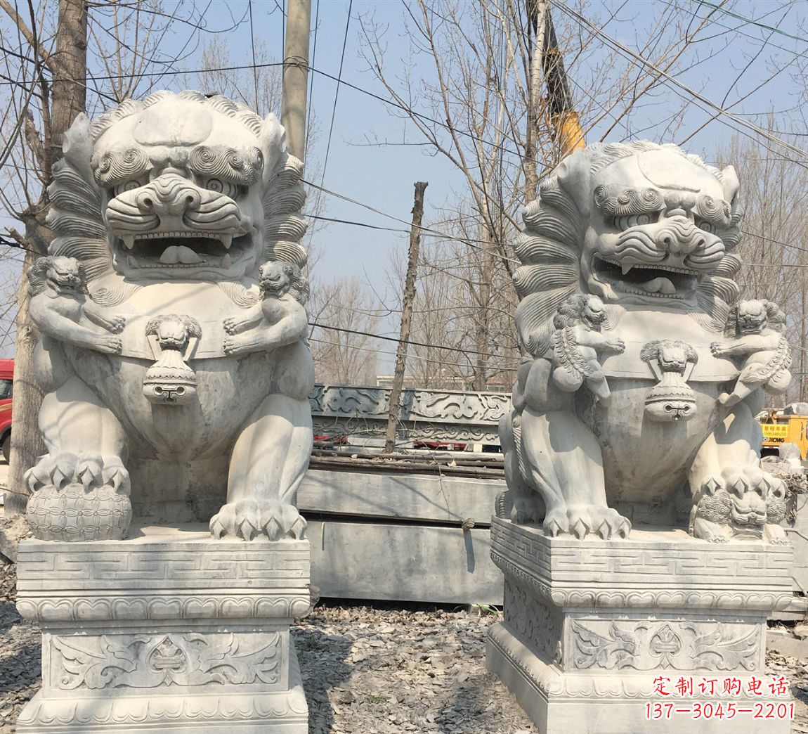 上海中领雕塑让狮子石雕神圣而庄严
