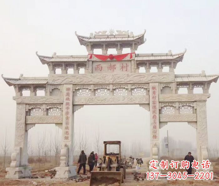 上海高品质三门牌坊石雕