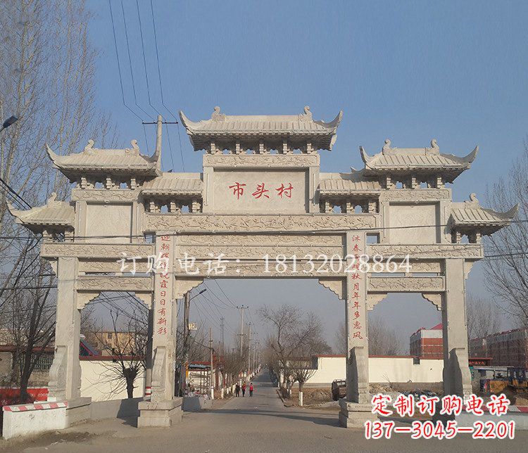 上海景区三门七楼石雕牌坊——精美绝伦的牌坊雕塑