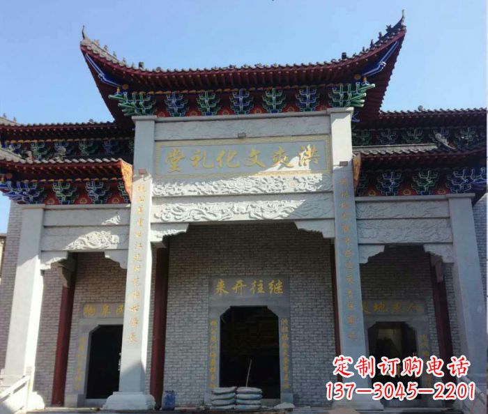 上海景区三门石雕牌楼,精美绝伦的艺术之作