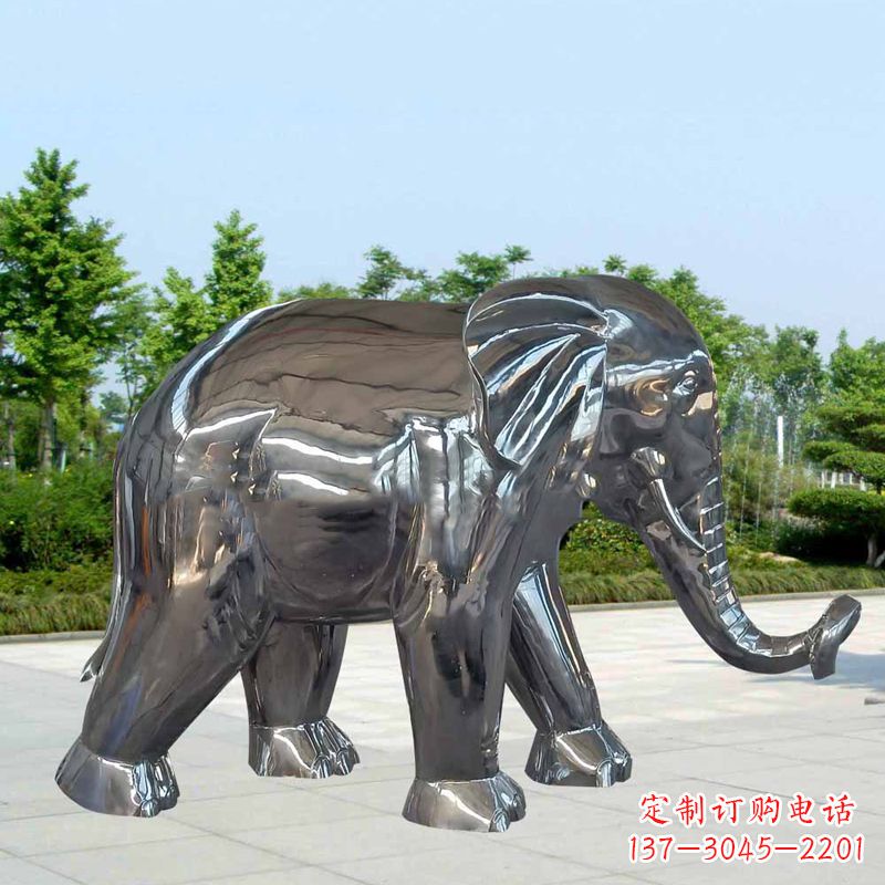 上海镜面不锈钢大象雕塑,令人惊叹的艺术品