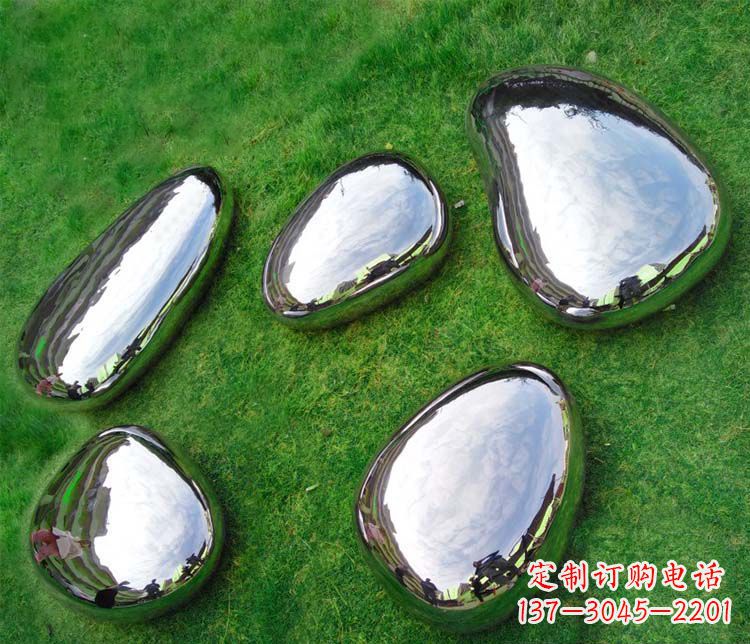 上海简约而优雅的镜面不锈钢水滴雕塑
