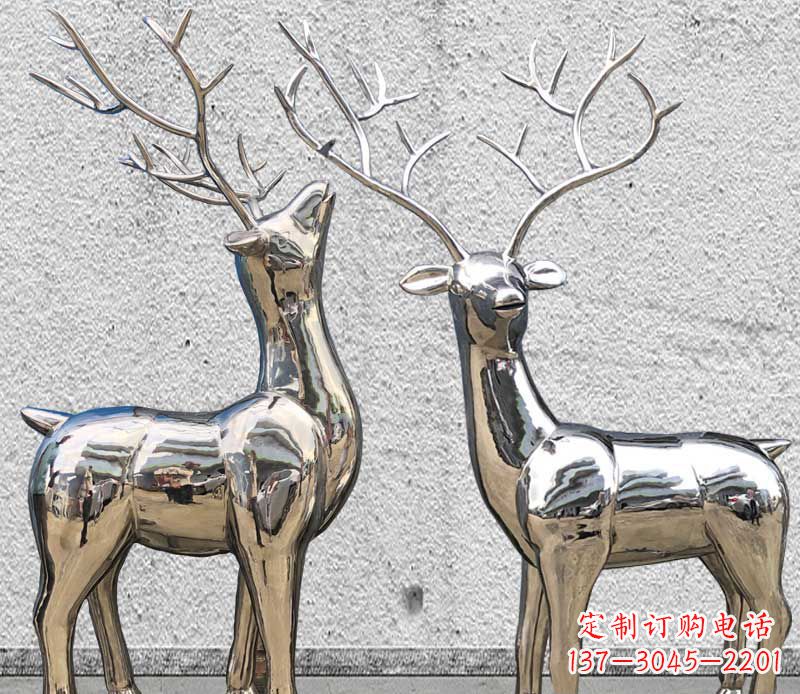 上海镜面不锈钢小鹿雕塑