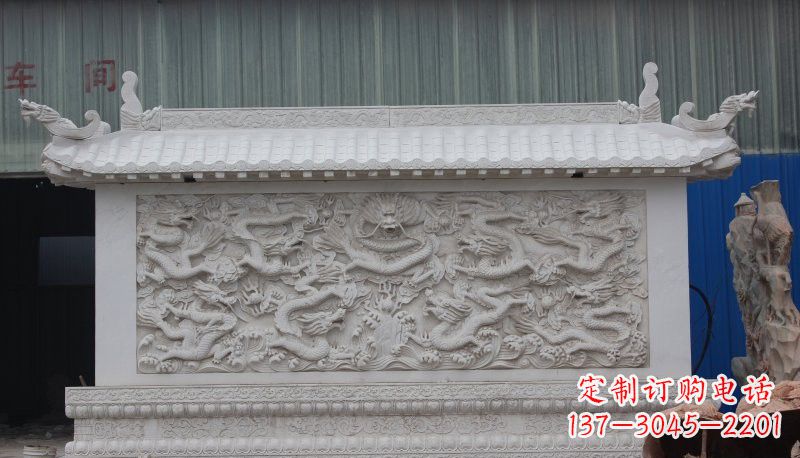 上海九龙壁石雕塑——让礼堂充满豪华气息