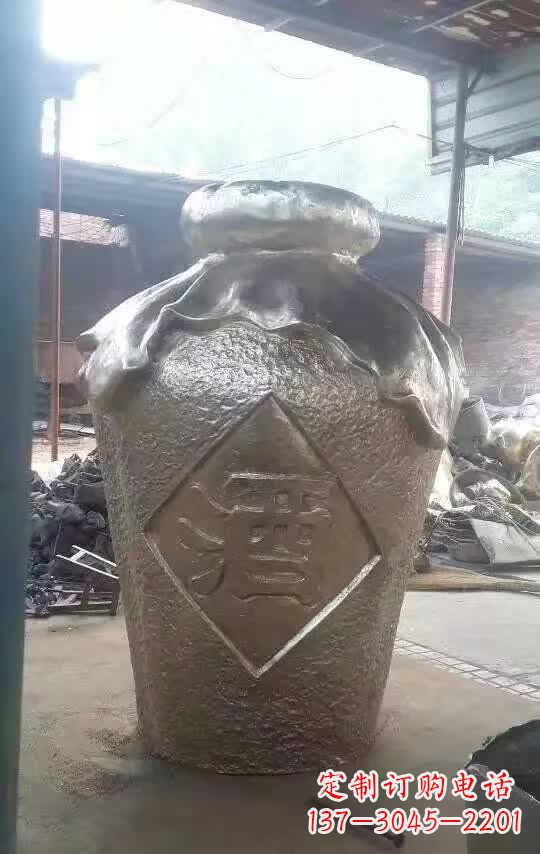 上海传统文化气质的酒坛铜雕