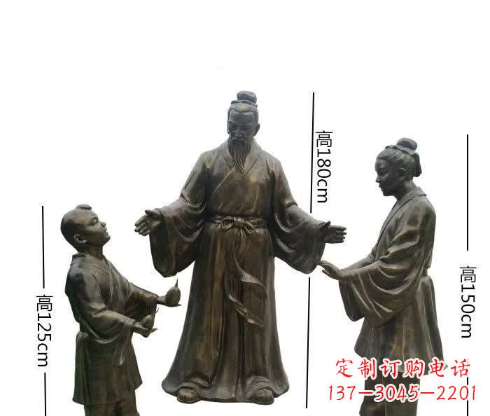 上海孔融让梨人物铜雕 (2)