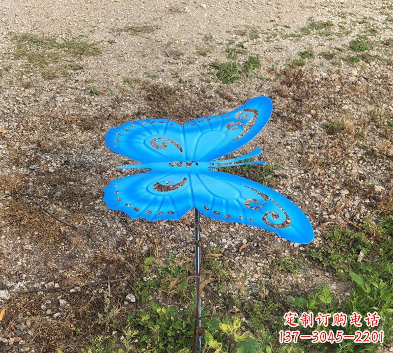 上海蓝色不锈钢铁艺蝴蝶雕塑