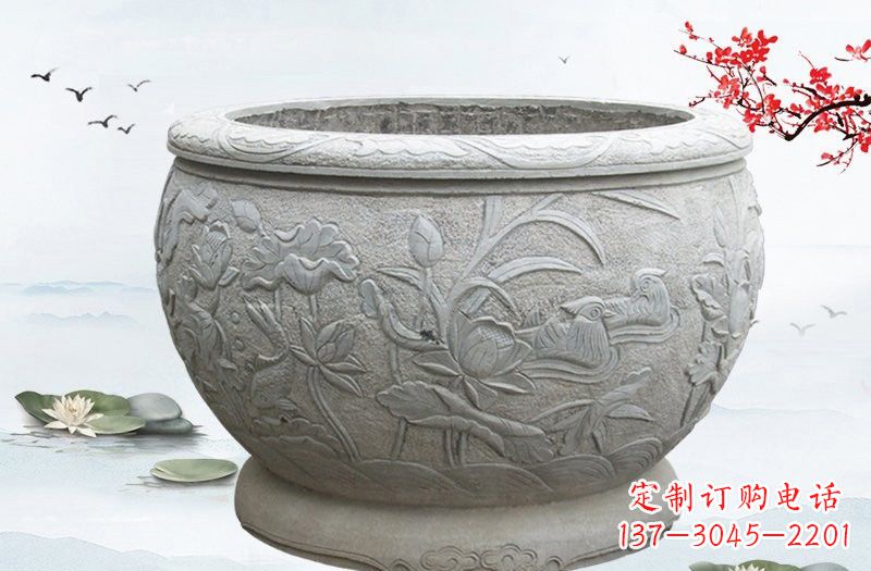 上海艺术精美的水缸雕塑