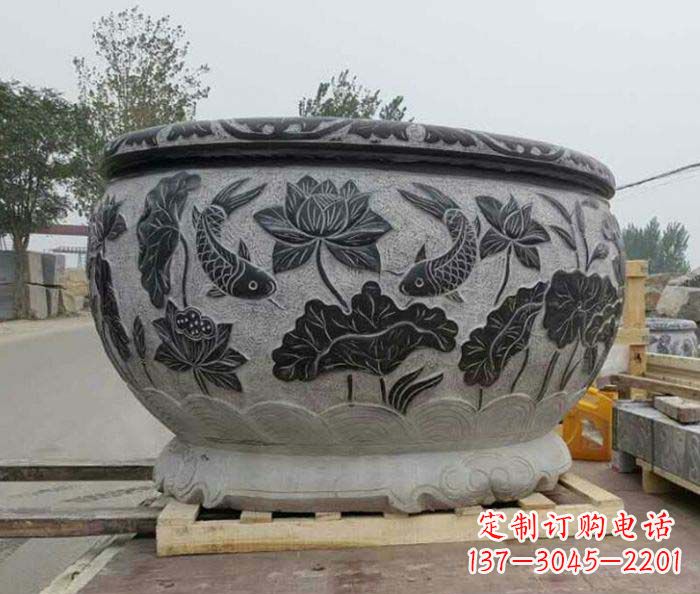 上海中领雕塑出品,精致仿古圆水缸雕塑