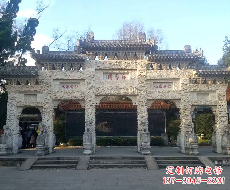 上海传承石雕牌坊楼,领雕塑带来您极致定制