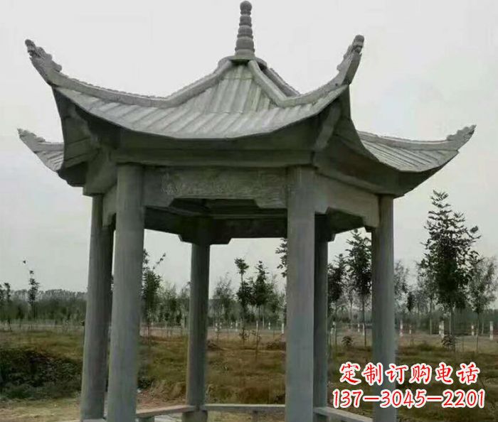 上海精美六角石凉亭雕塑