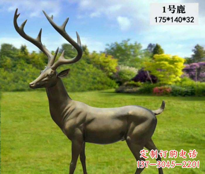 上海鹿铜雕,尽显动物精髓