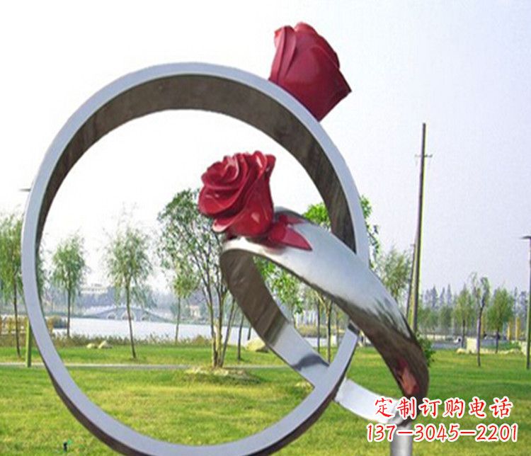 上海不锈钢戒指雕塑展示