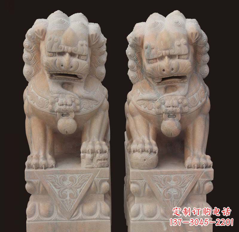 上海门口传统石狮子雕塑