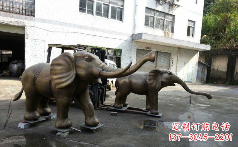 上海门口大象动物铜雕