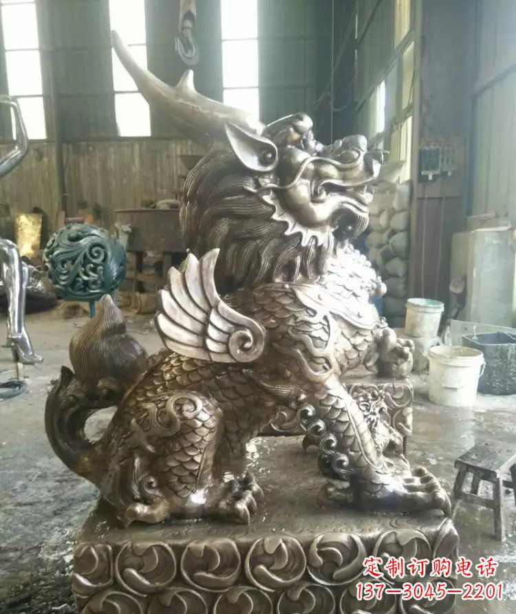 上海门口麒麟铜雕 (3)