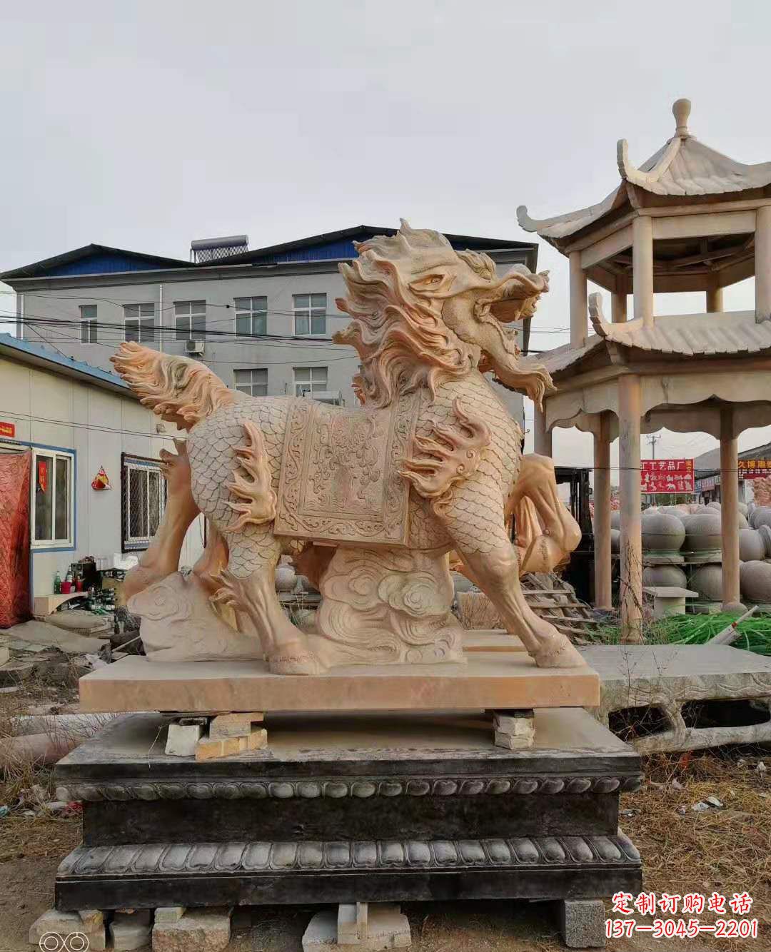 上海麒麟石雕，中领雕塑独特定制