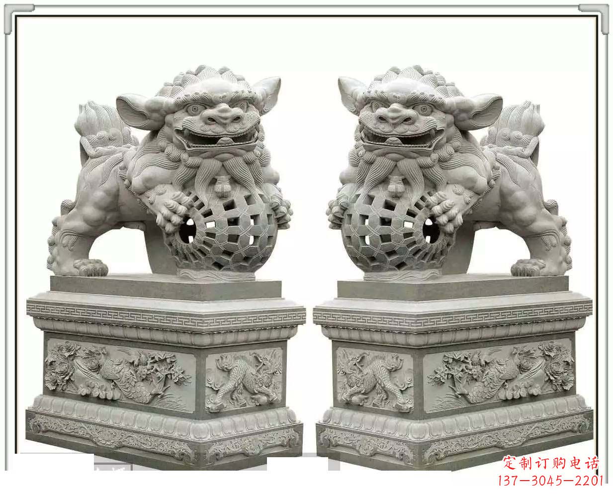 上海精美网球狮石雕,匠心雕刻绝美网球图案