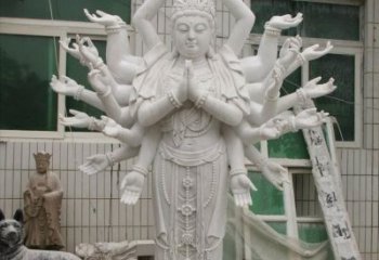 上海汉白玉千手观音雕塑，精致细腻，深具宗教意义