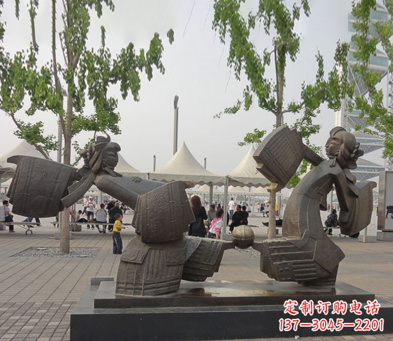 上海艺术雕刻杰作——皮影戏铜雕