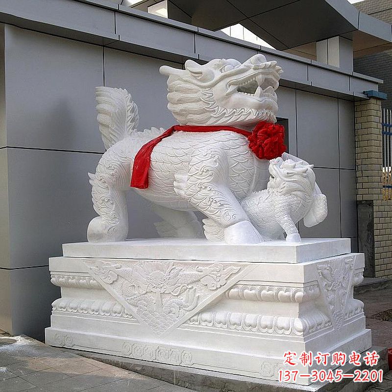 上海超精美的中国麒麟石雕