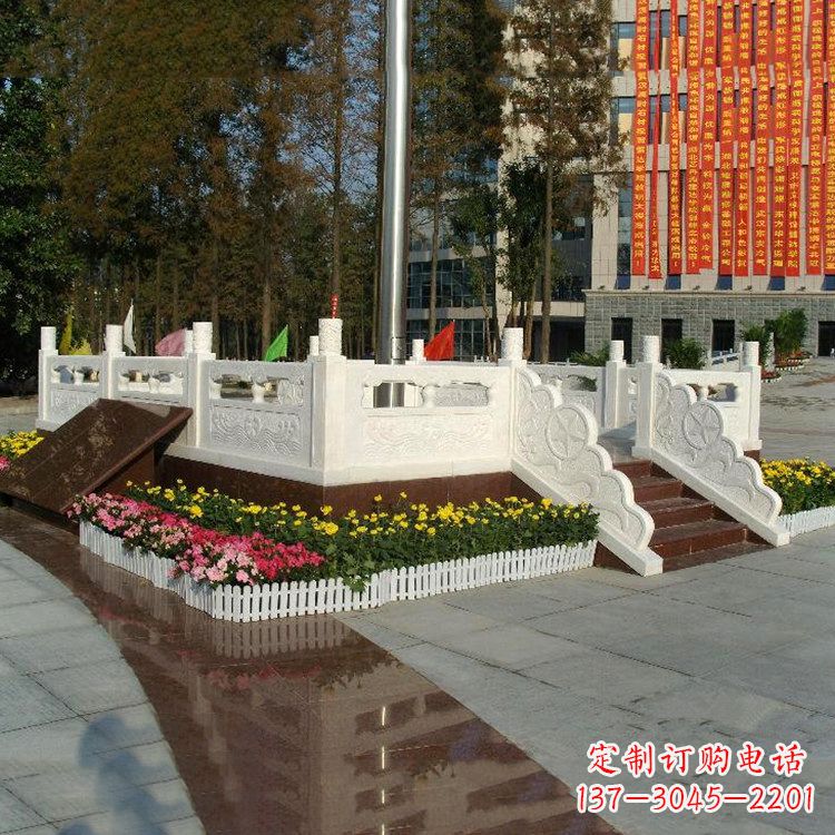 上海企业汉白玉石雕广场升旗台