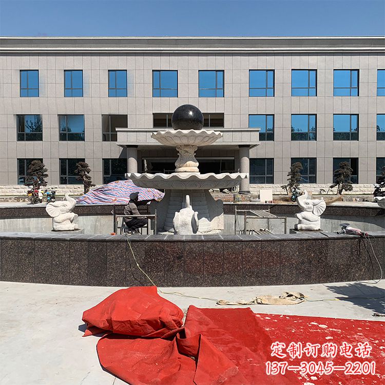 上海企业广场招财石雕喷泉雕塑