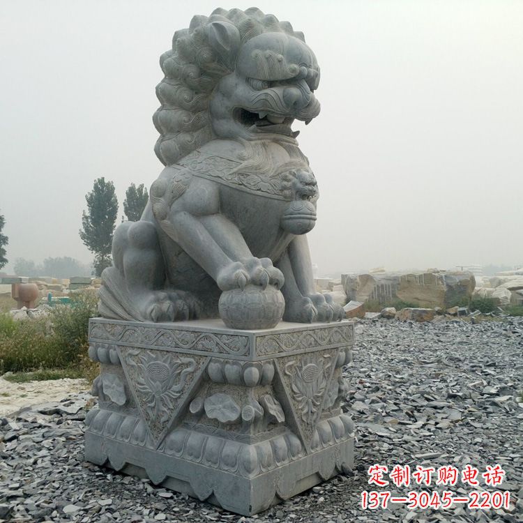 上海青石北京狮子雕塑,雕刻传承千古之魅力