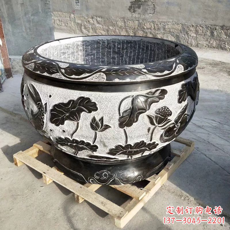 上海欣赏古典韵味，青石仿古水缸雕塑尽显典雅