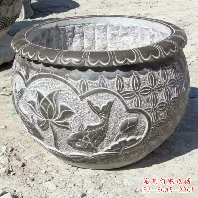 上海精致青石浮雕水缸,为您打造精美绝伦的定制雕塑