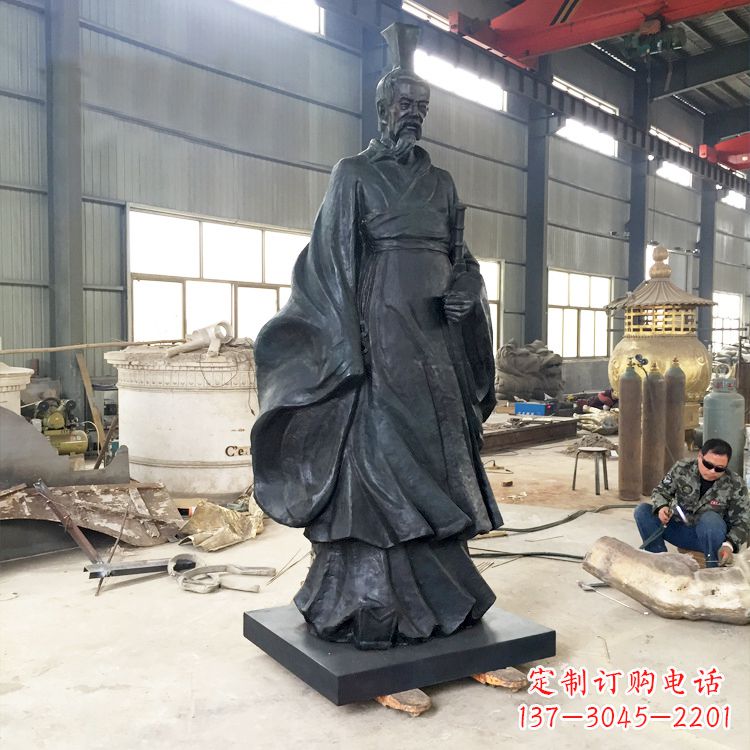 上海体现古典韵味,屈原铜雕塑!