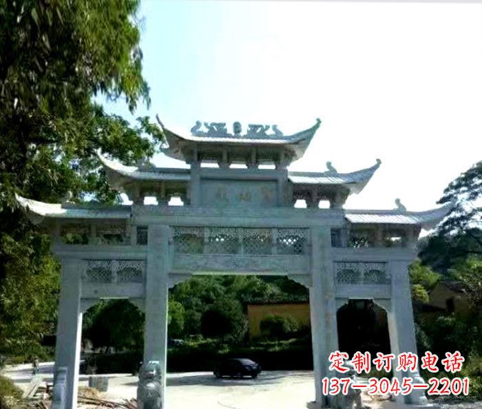 上海艺术般的精美大理石牌坊雕塑,为您的家增添高雅气质