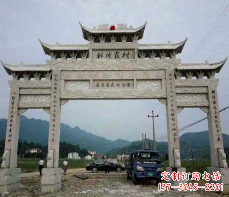 上海三门牌坊石雕:细节讲究处处把精雕细琢